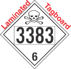 Poison Toxic Class 6.1 UN3383 Tagboard DOT Placard