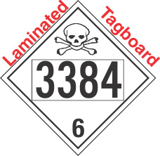 Poison Toxic Class 6.1 UN3384 Tagboard DOT Placard