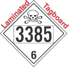 Poison Toxic Class 6.1 UN3385 Tagboard DOT Placard