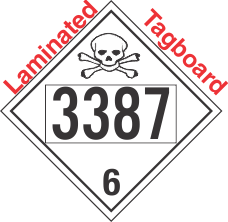 Poison Toxic Class 6.1 UN3387 Tagboard DOT Placard