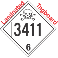 Poison Toxic Class 6.1 UN3411 Tagboard DOT Placard