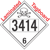 Poison Toxic Class 6.1 UN3414 Tagboard DOT Placard