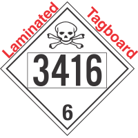 Poison Toxic Class 6.1 UN3416 Tagboard DOT Placard