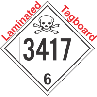 Poison Toxic Class 6.1 UN3417 Tagboard DOT Placard