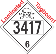 Poison Toxic Class 6.1 UN3417 Tagboard DOT Placard