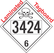 Poison Toxic Class 6.1 UN3424 Tagboard DOT Placard
