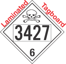 Poison Toxic Class 6.1 UN3427 Tagboard DOT Placard
