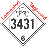 Poison Toxic Class 6.1 UN3431 Tagboard DOT Placard