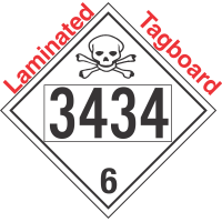 Poison Toxic Class 6.1 UN3434 Tagboard DOT Placard