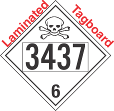 Poison Toxic Class 6.1 UN3437 Tagboard DOT Placard