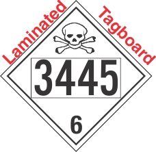 Poison Toxic Class 6.1 UN3445 Tagboard DOT Placard