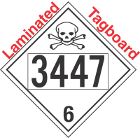 Poison Toxic Class 6.1 UN3447 Tagboard DOT Placard