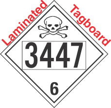 Poison Toxic Class 6.1 UN3447 Tagboard DOT Placard