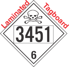 Poison Toxic Class 6.1 UN3451 Tagboard DOT Placard