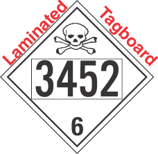 Poison Toxic Class 6.1 UN3452 Tagboard DOT Placard