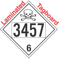 Poison Toxic Class 6.1 UN3457 Tagboard DOT Placard