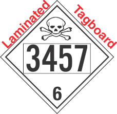 Poison Toxic Class 6.1 UN3457 Tagboard DOT Placard