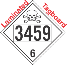 Poison Toxic Class 6.1 UN3459 Tagboard DOT Placard