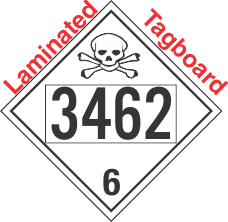 Poison Toxic Class 6.1 UN3462 Tagboard DOT Placard