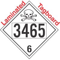 Poison Toxic Class 6.1 UN3465 Tagboard DOT Placard