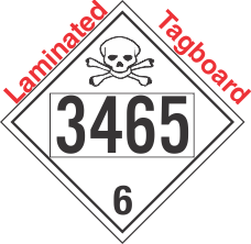 Poison Toxic Class 6.1 UN3465 Tagboard DOT Placard