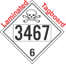 Poison Toxic Class 6.1 UN3467 Tagboard DOT Placard