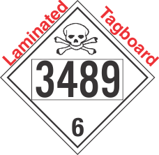 Poison Toxic Class 6.1 UN3489 Tagboard DOT Placard