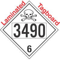 Poison Toxic Class 6.1 UN3490 Tagboard DOT Placard