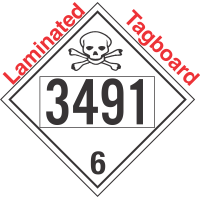 Poison Toxic Class 6.1 UN3491 Tagboard DOT Placard