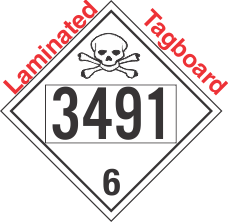 Poison Toxic Class 6.1 UN3491 Tagboard DOT Placard