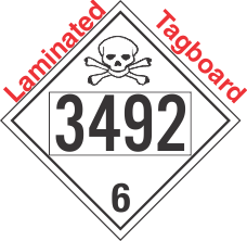 Poison Toxic Class 6.1 UN3492 Tagboard DOT Placard
