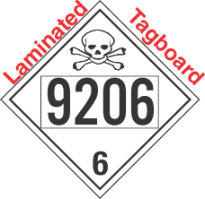 Poison Toxic Class 6.1 UN9206 Tagboard DOT Placard