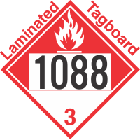 Combustible Class 3 UN1088 Tagboard DOT Placard