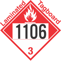 Combustible Class 3 UN1106 Tagboard DOT Placard