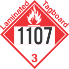 Combustible Class 3 UN1107 Tagboard DOT Placard