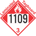 Combustible Class 3 UN1109 Tagboard DOT Placard