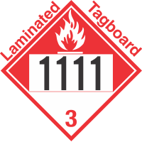 Combustible Class 3 UN1111 Tagboard DOT Placard