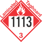 Combustible Class 3 UN1113 Tagboard DOT Placard
