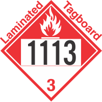 Combustible Class 3 UN1113 Tagboard DOT Placard