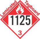 Combustible Class 3 UN1125 Tagboard DOT Placard