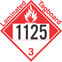 Combustible Class 3 UN1125 Tagboard DOT Placard