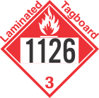 Combustible Class 3 UN1126 Tagboard DOT Placard