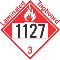 Combustible Class 3 UN1127 Tagboard DOT Placard