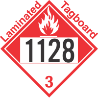 Combustible Class 3 UN1128 Tagboard DOT Placard