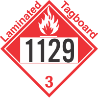 Combustible Class 3 UN1129 Tagboard DOT Placard