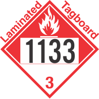 Combustible Class 3 UN1133 Tagboard DOT Placard