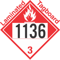 Combustible Class 3 UN1136 Tagboard DOT Placard