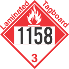 Combustible Class 3 UN1158 Tagboard DOT Placard
