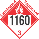 Combustible Class 3 UN1160 Tagboard DOT Placard