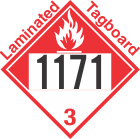 Combustible Class 3 UN1171 Tagboard DOT Placard